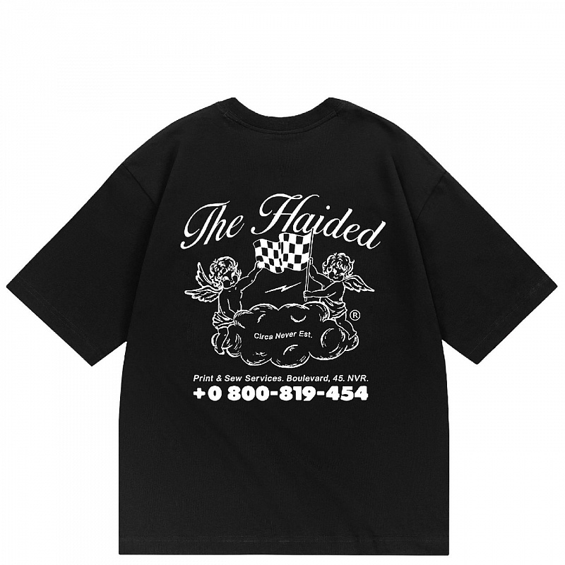 Футболка HAIDED CHECKERED FLAG RLXD HW black черный