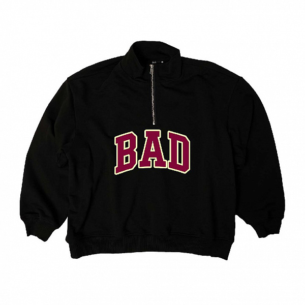 Толстовка THE BAD FRIENDS Half-Zip "BAD " scuba черный