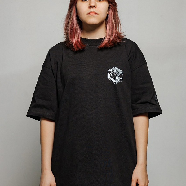 Футболка HARD LUNCH x Lady Waks оверсайз Repeat черный