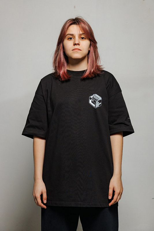 Футболка HARD LUNCH x Lady Waks оверсайз Repeat черный