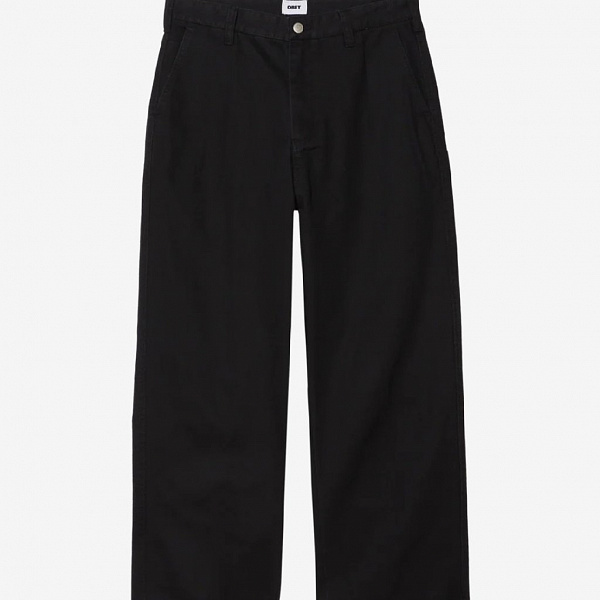 Брюки OBEY BIGWIG GIANT CHINO PANT (Baggy fit) BLACK FADED WASH