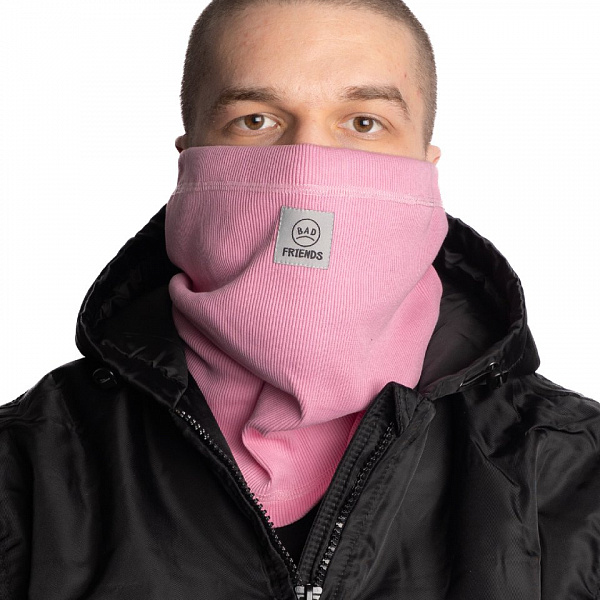 Шарф THE BAD FRIENDS Баф BAF 01 rib-knit розовый