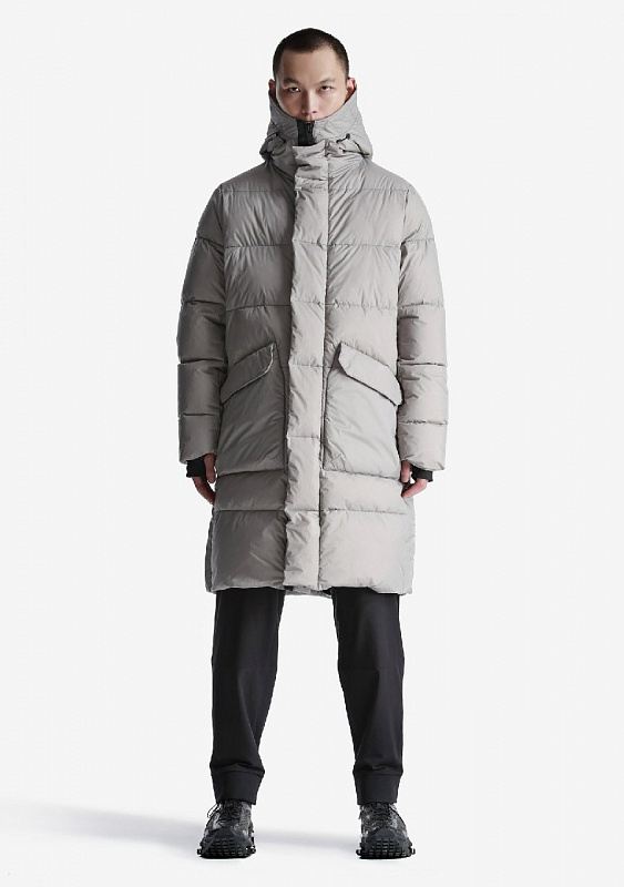 Пуховик из мембранной ткани KRAKATAU Qm322 AITKEN тёмно-серый