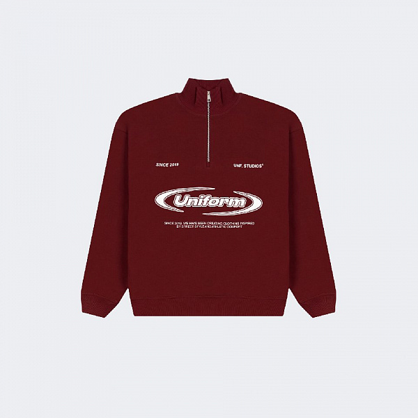Свитшот UNIFORM Half-zip Heavy Athletic бордовый