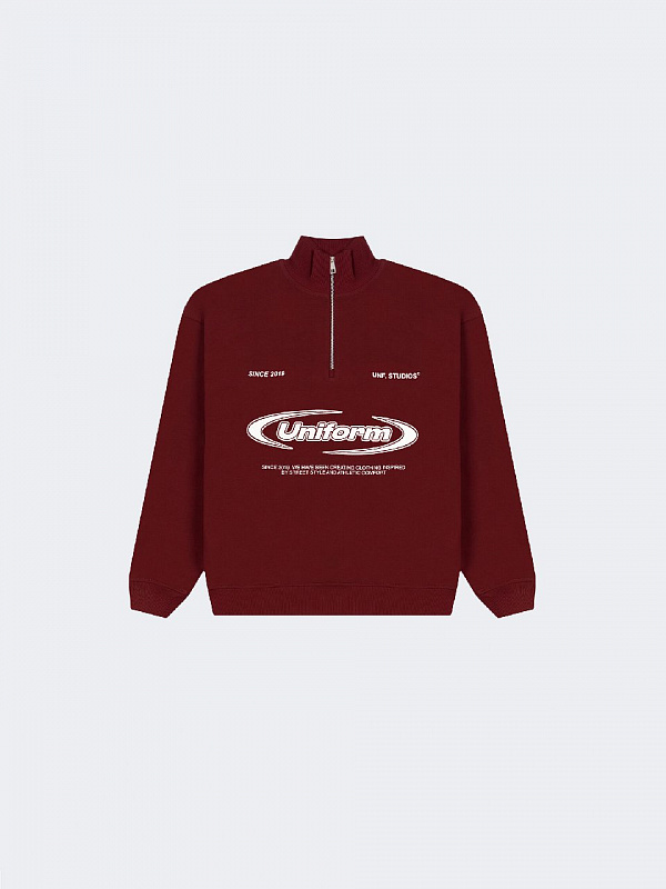 Свитшот UNIFORM Half-zip Heavy Athletic бордовый