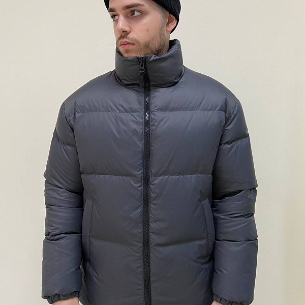 Пуховик HARD LUNCH серый