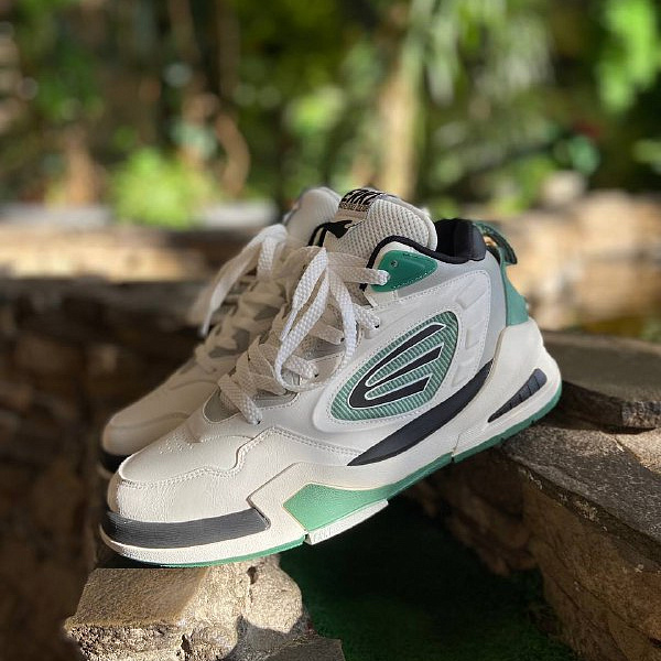 Кеды ERKE мужские M.Skateboard boots l.white/ azure green белый/зеленый