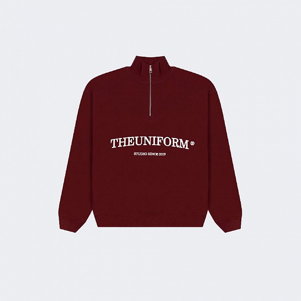 Свитшот UNIFORM Half-zip Heavy THEUNIFORM бордовый