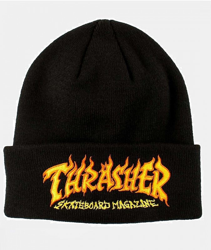 Шапка THRASHER "FLAME PATCH" BLACK