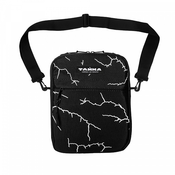 Сумка через плечо ТАЙНА SHOULDER BAG M черный/молнии белый