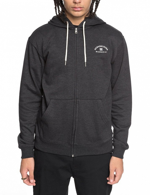 Толстовка с капюшоном на молнии DC SHOES REBEL ZH M OTLR KVJ0 BLACK