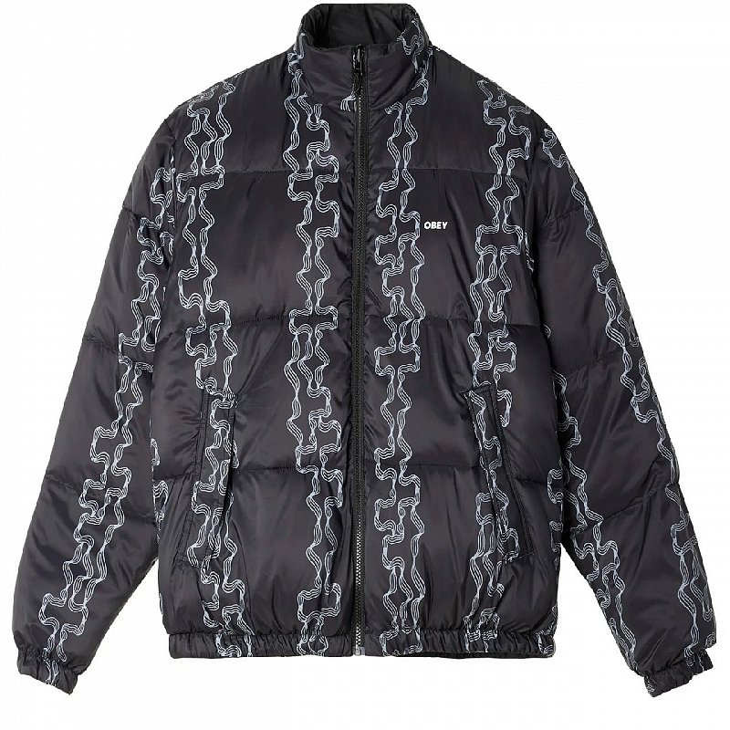 Пуховик OBEY BENNY PUFFER JACKET BLACK MULTI