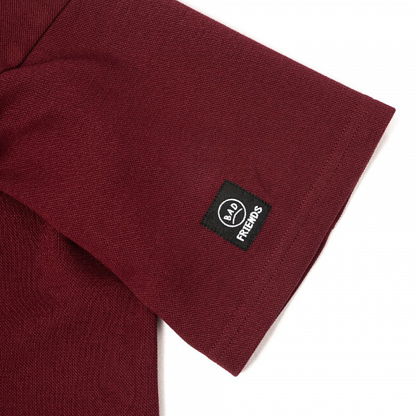 Футболка THE BAD FRIENDS Basic left sleeve logo doubleface бордовый