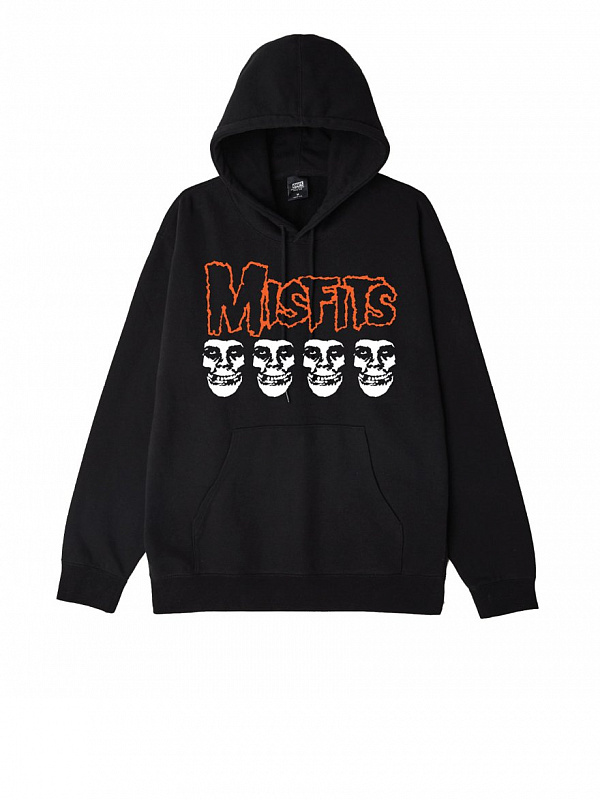 Толстовка с капюшоном OBEY x MISFITS SKULLS мужская, черная.