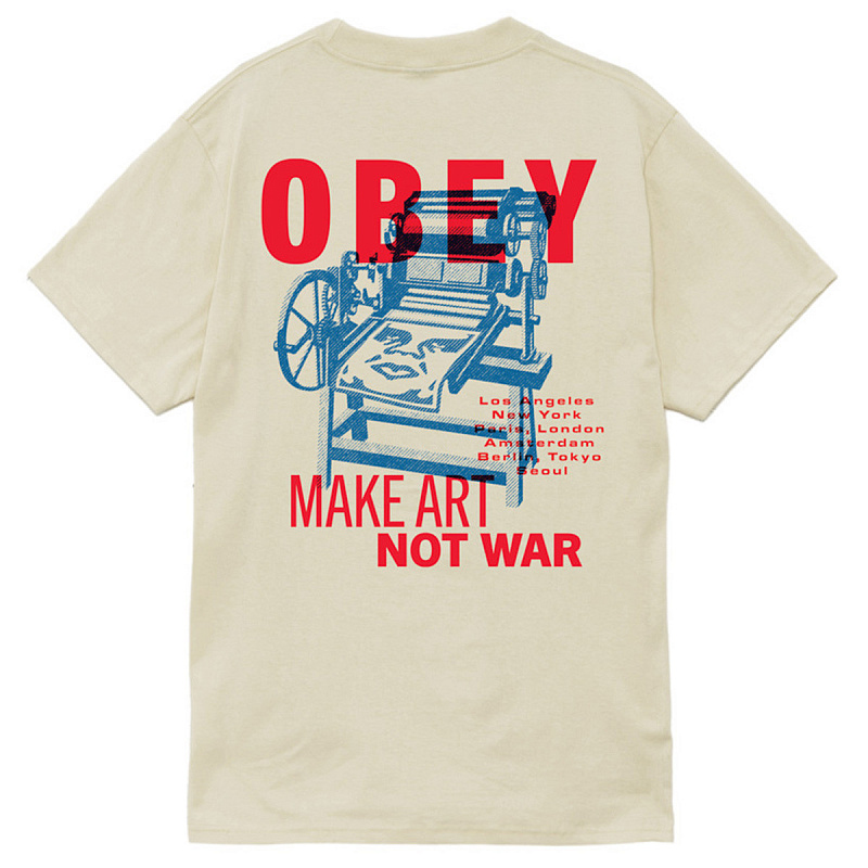 Футболка OBEY PRINTING PRESS MAKE ART CREAM