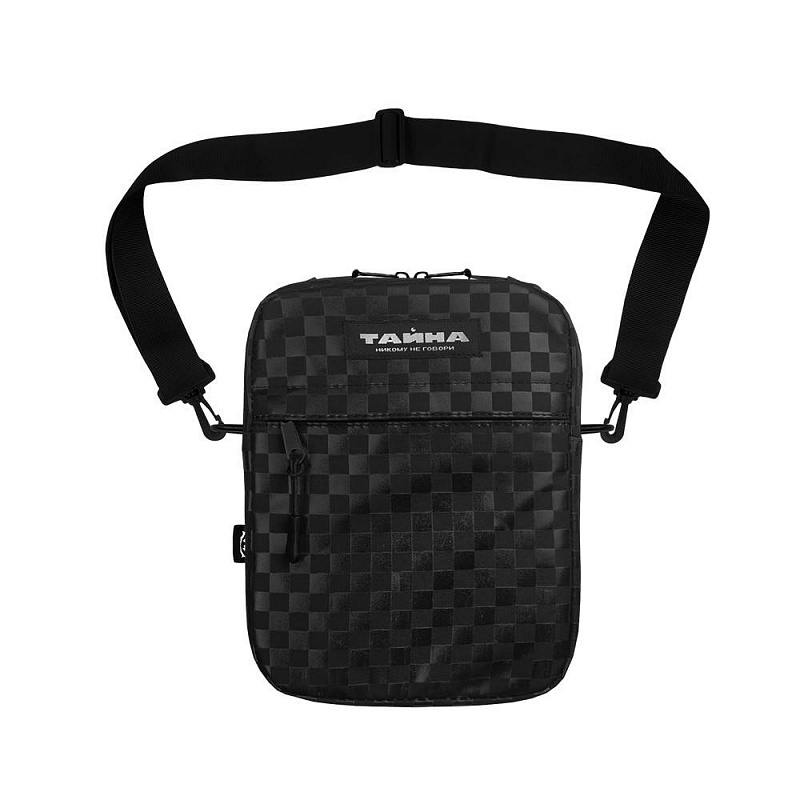 Сумка через плечо ТАЙНА SHOULDER BAG M черный/шашка черная