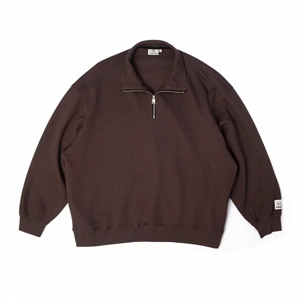 Толстовка THE BAD FRIENDS Half-Zip Basic Селаник коричневый