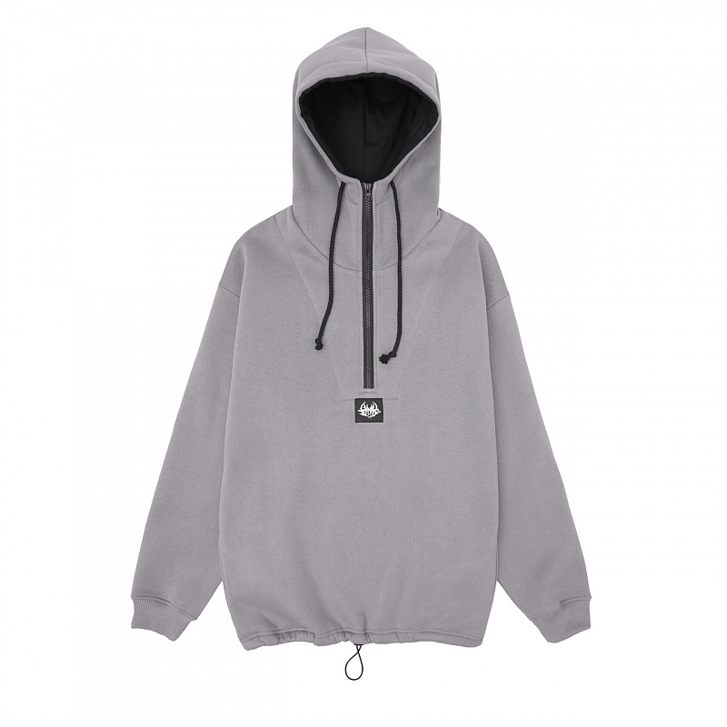 Худи HOOK Халфзип «Лого» серый