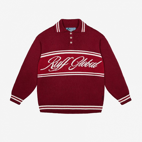 Поло вязаное RUFF Бургунди