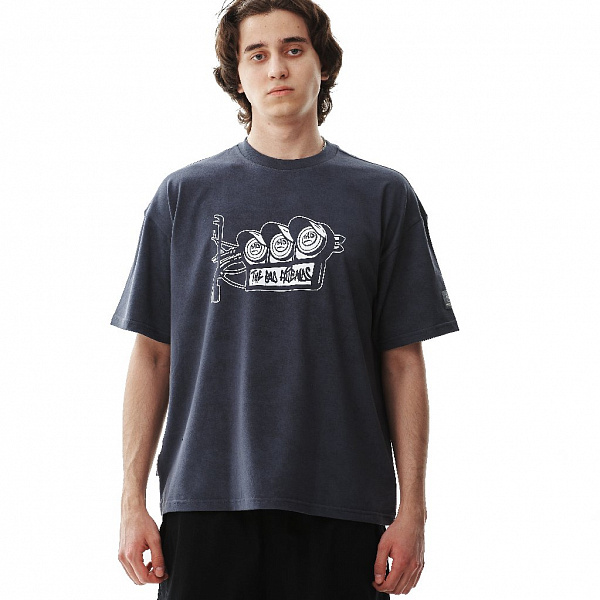 Футболка THE BAD FRIENDS "Traffic" 220г серый винтаж