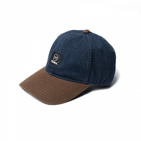 Кепка THE BAD FRIENDS Dad Cap Washed Cotton синий/коричневый