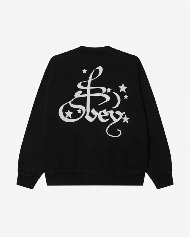 Свитшот OBEY SPELLBOUND FADED CREW DIGITAL BLACK FADED WASH