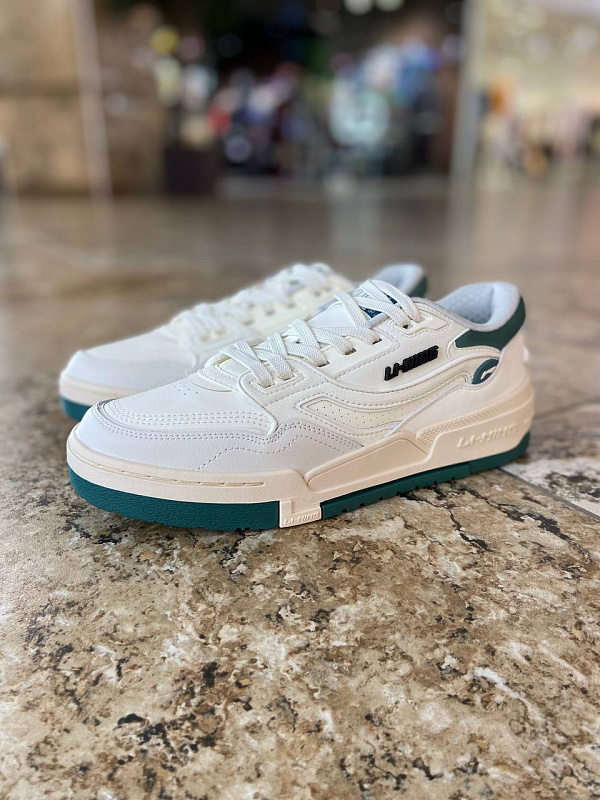 Кеды мужские LI-NING 001 BTC rice white/blue spruce green белый/зеленый