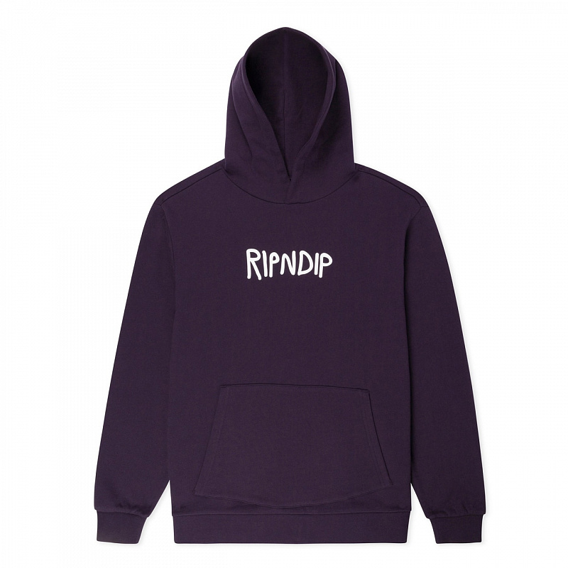 Худи RIPNDIP Rubber Logo Hoodie Dark Purple