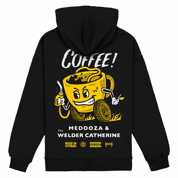 Худи MEDOOZA x TWC "More Coffee" черный