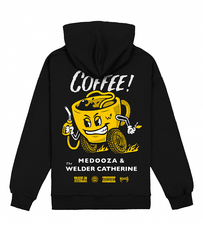 Худи MEDOOZA x TWC "More Coffee" черный