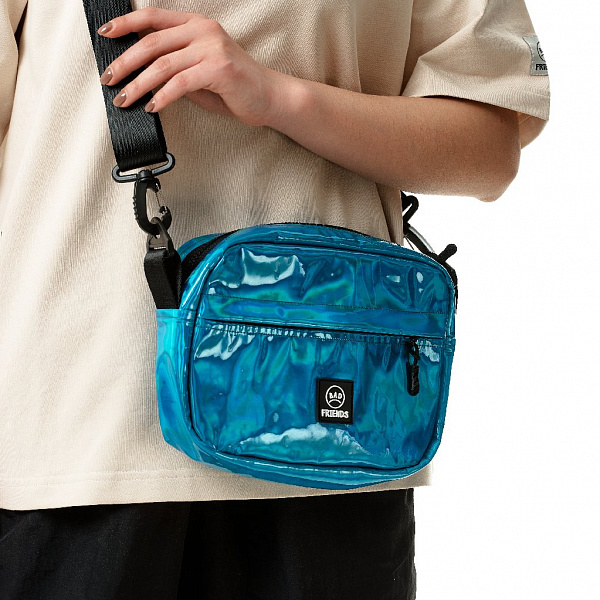 Сумка THE BAD FRIENDS Shoulder bag XL black sling эко кожа голубой бриллиант