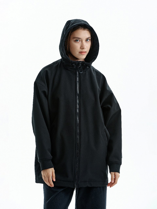 Куртка THE BAD FRIENDS Cloak Softshell удлиненная черный