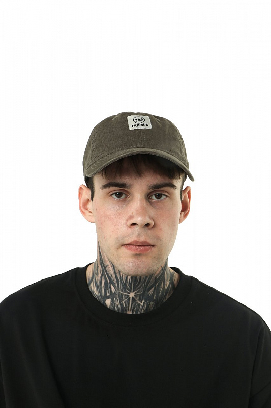 Кепка THE BAD FRIENDS Dad Cap Washed Cotton армейский зелёный