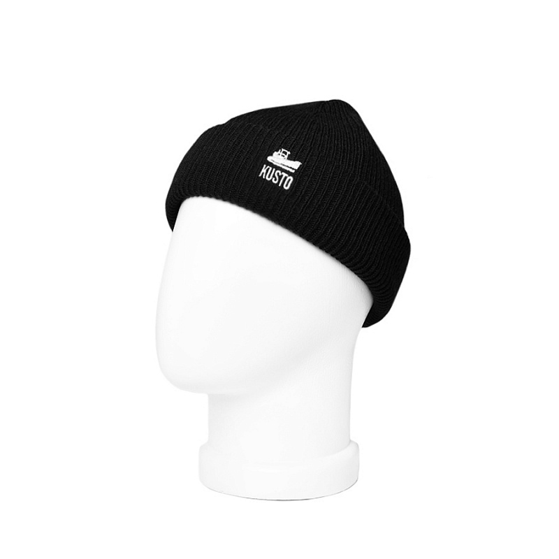 Шапка KUSTO "Short" вышивка Черный | Black