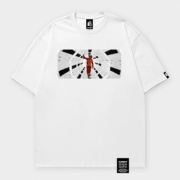 Футболка SHMOT "A SPACE ODYSSEY" MONO белый
