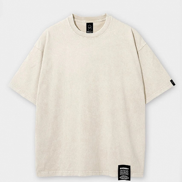 Футболка SHMOT "BLANK", GARMENT DYE кремовый