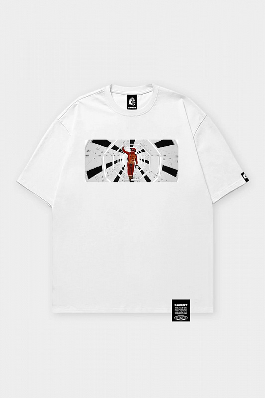 Футболка SHMOT "A SPACE ODYSSEY" MONO белый