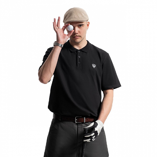 Поло Питерский щит "Лого" чёрный