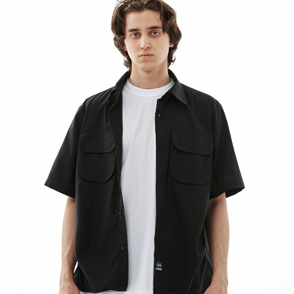 Рубашка THE BAD FRIENDS Shirt рипстоп вискоза короткий рукав черный