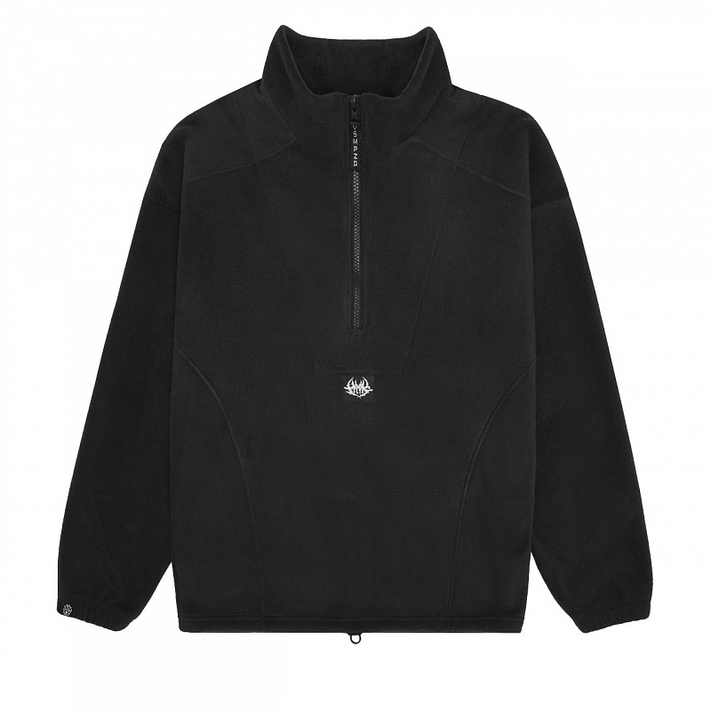 Свитшот HOOK зип «Лого» флис черный