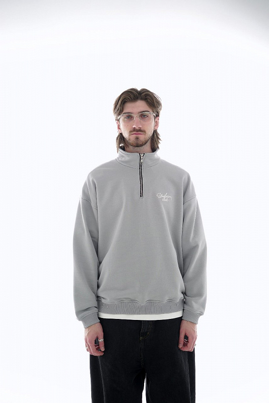 Свитшот UNIFORM Half-zip Club серый