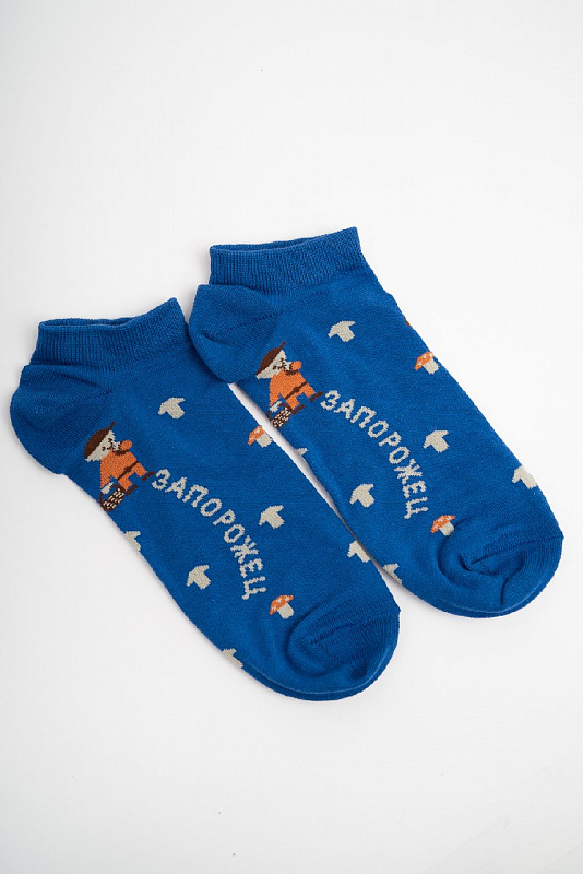 Носки ЗАПОРОЖЕЦ Грибочки 2 короткие (Синий (Светло-Синий)