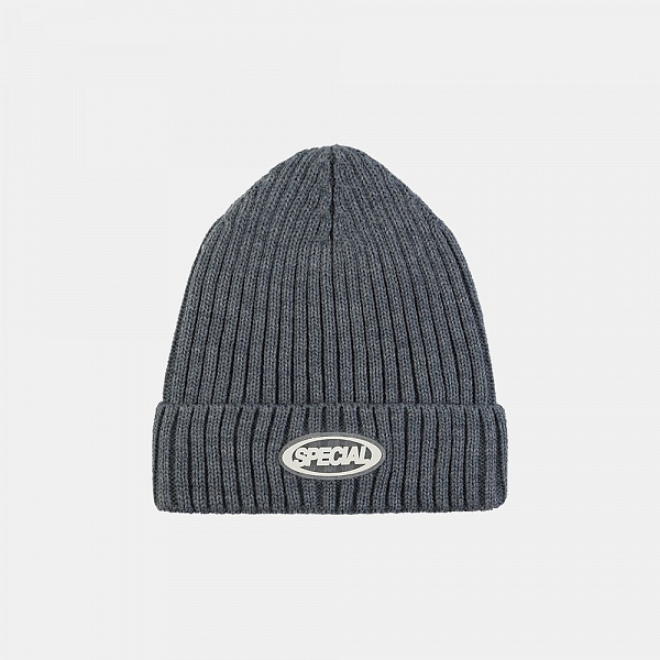 Шапка SPECIAL Ribbed beanie Антрацит