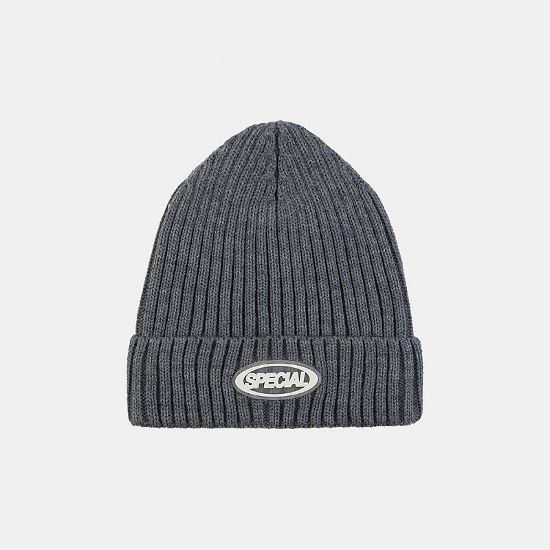 Шапка SPECIAL Ribbed beanie Антрацит