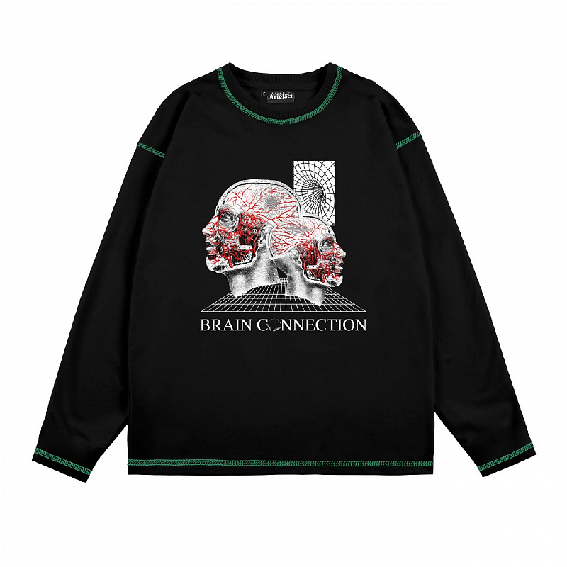 Лонгслив ARTEFACT Brain Connection Черный