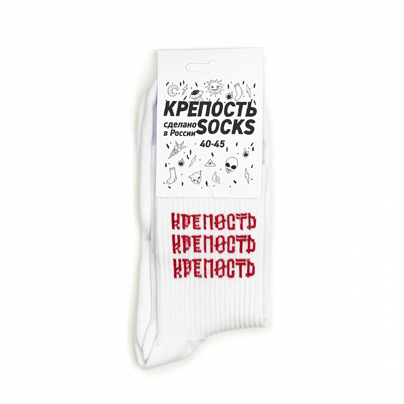 Носки КРЕПОСТЬ SOCKS "Лого" белый