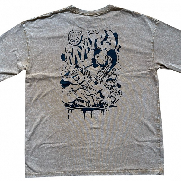 Футболка МЯТЕЖ "ЖОПСА ПАРА" оверсайз Sand Wash