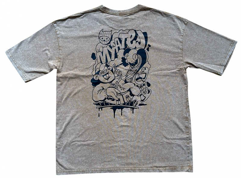 Футболка МЯТЕЖ "ЖОПСА ПАРА" оверсайз Sand Wash