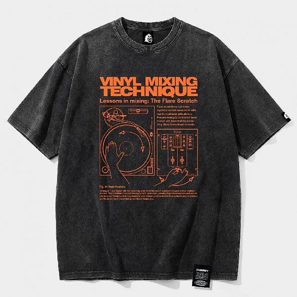 Футболка SHMOT "VINYL MIXING" GARMENT DYE черный