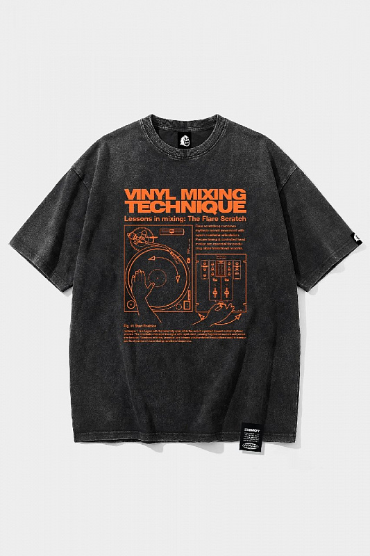 Футболка SHMOT "VINYL MIXING" GARMENT DYE черный